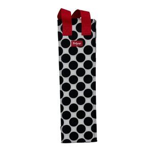 Thirty-One Insulated Wine Bag Carrier Black Polka Dot Red Handles